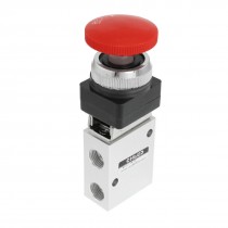 JM-06 2 Position 3 Way Red Mushroom Button Mechanical Valve