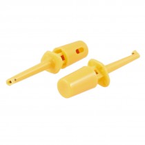 1.6" Long Meter Multimeter Lead Wire Testing Hooks Clip Yellow 2 Pcs