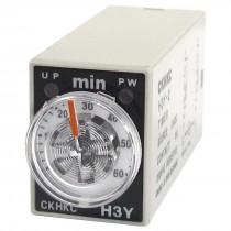 H3Y-2 DC 24V DPDT 0-60 Min 60M 8 Pins Plug in Power on Time Delay Relay
