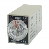 H3Y-2 AC 220V DPDT 0-30 Min 30M 8 Pins Plug in Power on Time Delay Relay