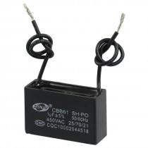 CBB61 1uF AC 450V Rectangle 2-Wire Non Polar Motor Run Capacitor
