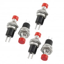 5 Pcs Momentary 1 NO Red Cap Push Button Switch AC 125V 3A 250V 1A