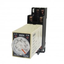 AC 220V H3Y-2 0-60 Minutes 60MinDPDT 8 Pins Power on Time Delay Relay w Socket