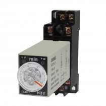 DC 24V H3Y-2 0-10 Minutes 10Min DPDT 8 Pins Power on Time Delay Relay w Socket
