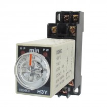 DC 24V H3Y-2 0-3 Minutes 3Min DPDT 8 Pins Power on Time Delay Relay w Socket