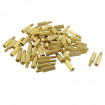 50 Pcs Male to Female Thread Brass Pillars Standoff Spacer M2x8mmx11mm
