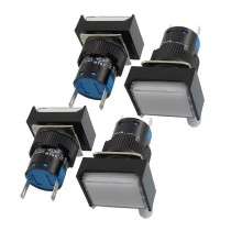 4 Pcs DC 12V White Square Sign Signal Lamp Indicator Light 2P 2 Pin