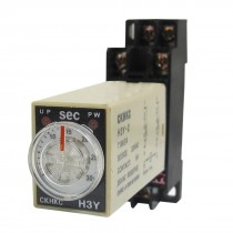 AC 220V H3Y-2 0-30 Seconds 30S DPDT 8 Pins Power on Time Delay Relay w Socket
