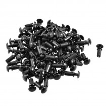 100 Pcs Black Nylon 5.0mm Bottom Dia Push Clips Rivets Fasteners R5105