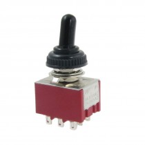 AC 250V 2A 125V 5A ON/ON 2 Way 3PDT 9 Pins Toggle Switch with Waterproof Boot 