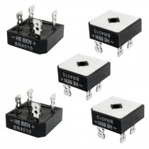 5 Pcs BR4010 1KV 40A Single Phase Bridge Rectifier Half-Wave Silver Tone Black