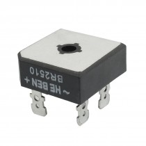 BR2510 1KV 25A Single Phase Bridge Rectifier Half-Wave Silver Tone Black