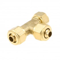 Metal 5mm x 6mm Tube 3 Ways Push in One Touch T Design Quick Fitting