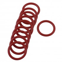 17mm x 13mm x 2mm Red Rubber O Shaped Rings Oil Seal Gasket Washer 10 Pcs