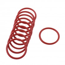25mm x 21mm x 2mm Red Rubber O Shaped Rings Oil Seal Gasket Washer 10 Pcs