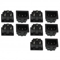 10 x AC 250V 15A IEC320 C14 3 Pin Male Power Plug Black