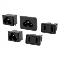3 Pcs Male Plug IEC320 C6 AC Power Inlet Socket + 2 Pcs PCB Mount US Plug