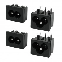 2 Pcs Male Plug IEC320 C6 AC Power Inlet Socket + 2 Pcs IEC320 C8 Plug