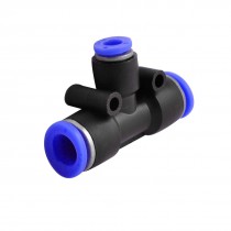 3 Ways 10mm to 6mm Coupler T Style Tubing Quick Push in Fittings Black Blue