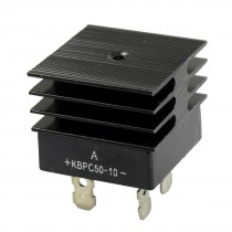 KBPC50-10 50A 1KV Single Phase Bridge Rectifier Half-Wave Black w Heatsink