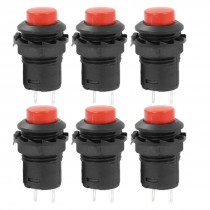 Red Plastic 2 Pins Soldering PCB Push Button AC125V 3A AC 250V 1.5A 6 Pcs
