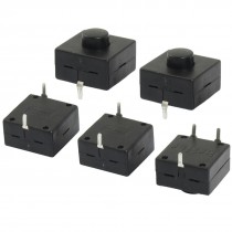5 Pcs Vertical 2 Pins Square Latching Push Button Switch for Electric Torch