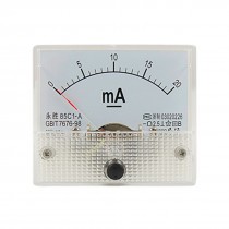 Class 2.5 Accuracy DC 0-20mA Analog Panel Meter Ammeter White