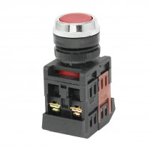 AC 600V 10A 1NO 1NC 4 Terminals 22mm Thread Red Momentary Push Button Switch