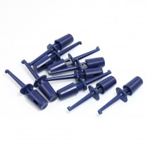 10 Pcs Plastic Multimeter Test Hook Clip Grabber Blue 1.7" for PCB SMD IC