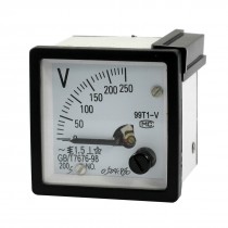 AC 0-250V Fine Tuning Dial Panel Analog Voltage Meter Voltmeter White Black