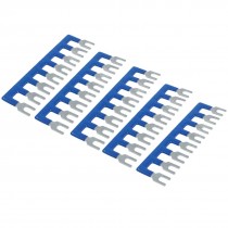400V 10A 8 Postions Blue Pre Insulated Fork Terminal Stripes 5 Pcs