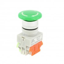 AC 600V 10A DPST Latching Green Mushroom Emergency Stop Push Button Switch