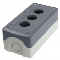 Gray Plastic 22mm Dia 3-Hole Push Button Switch Control Box Case