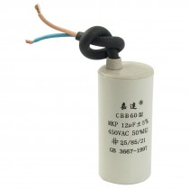 CBB60 AC 450V 12uF Cylinder Shaped Non Polar Motor Capacitor