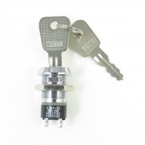 Electric 2 Positions 1NO+1NC Key Lock Switch Silver Tone 4A/125V 2A/250V AC