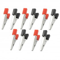 10 Pcs Insulated Alligator Clips Test Lead Crocodile Clamps Black Red 1 8"