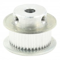 6.35mm Hole Dia Double Flange 40 Teeth 0.8mm Pitch Metal Timing Belt Pulley