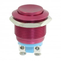 19mm Mounted Thread Momentary SPST Red Stainless Steel Round Push Button Switch