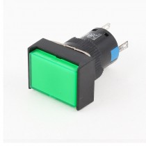 DC 24V Green Neon Light Rectanglar Momentary AC 3A 250V Pushbutton Switch