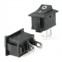 2 Pcs Black ON-OFF SPST 2 Pin Snap in Boat Rocker Switch AC 6A 250V 10A 125V