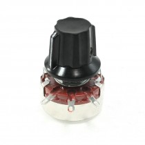 WTH118 10K ohm 2W Single Turn Rotary Linear Taper Carbon Potentiometer w Knob