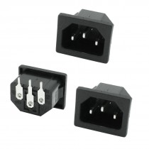 3 Pcs IEC 60320 Electrical Black C14 Plug Adapter 250V 10A