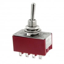 AC 250V 2A 125V 6A ON/OFF/ON 3 Position 4P2T 4PDT 12 Pins Toggle Switch