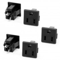 15A 250VAC US 3 Pin Inlet Female Power Socket 5 Pcs