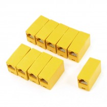 10 Pcs RJ45 8P8C Ethernet Network F/F Coupler Connector Adapter Yellow
