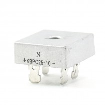 KBPC25-10 1KV 25A Single Phase Bridge Rectifier Half Wave Silver Tone
