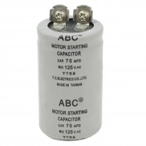 Capacitance Round Polypropylene Film Capacitor AC 125V 75UF 75MFD