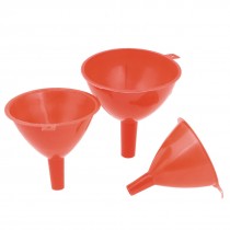 3 Pcs Red Plastic 3.7" 4.5" 5.3" Diameter String Hang Filter Funnel