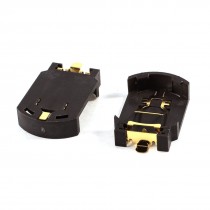 2 x Brown Plastic CR2032 Cell Button Lithium Battery Socket Holder