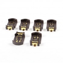 6PCS Brown Plastic Housing CR2032 Button Cell Battery Socket Holder Case